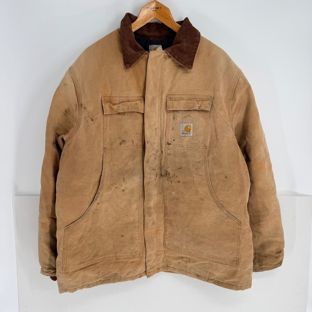 Vintage Carhartt Arctic Traditional Coat Men XL Brown Distressed C03 BRN Canvas